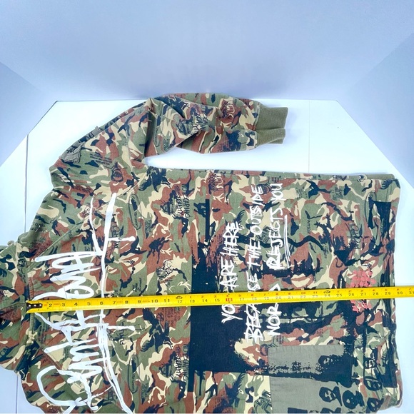 PUNK ROYAL Men's Camo Hoodie Sweatshirt Graphic Graffiti Print Size Large - Picture 9 of 10